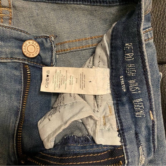 Garage Retro High Waist Jegging Stretch Jeans Light Patched Ripped - Picture 5 of 7